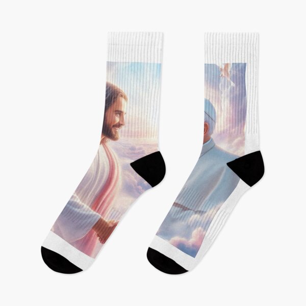 Item preview, Jesus Welcoming Pope Francis into Heaven designed and sold by sevenmountains.