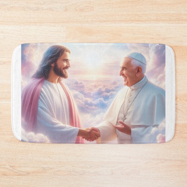 Item preview, Jesus Welcoming Pope Francis into Heaven designed and sold by sevenmountains.