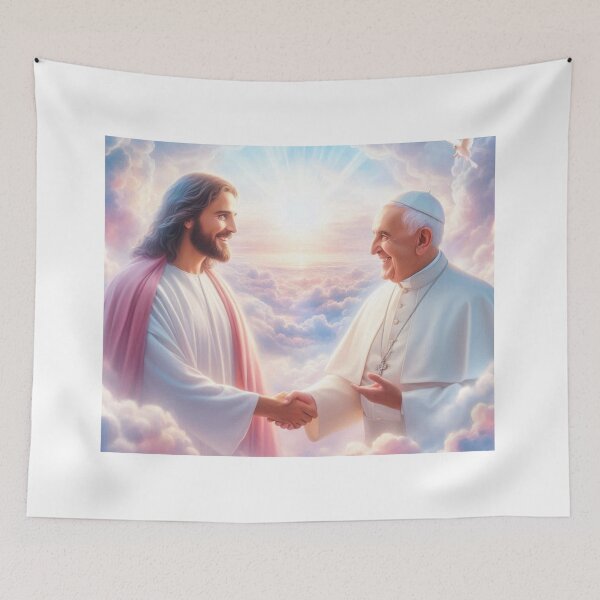 Item preview, Jesus Welcoming Pope Francis into Heaven designed and sold by sevenmountains.