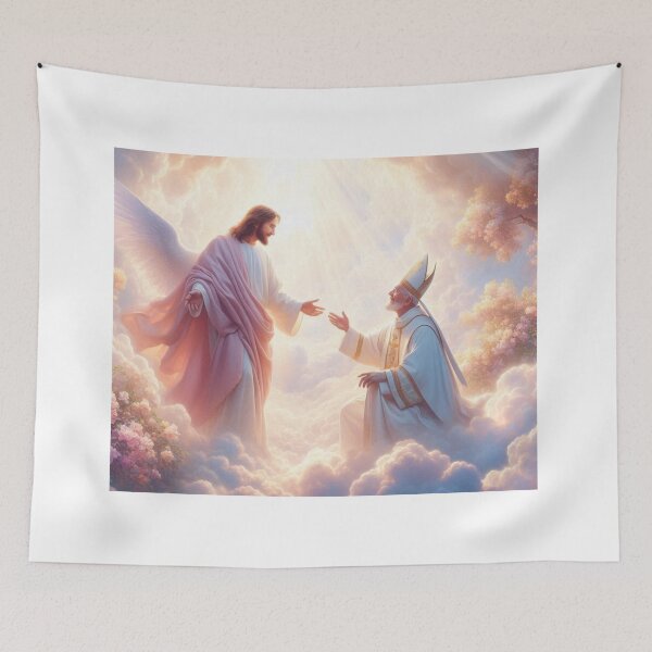 Item preview, Jesus Welcoming Pope Francis into Heaven designed and sold by sevenmountains.