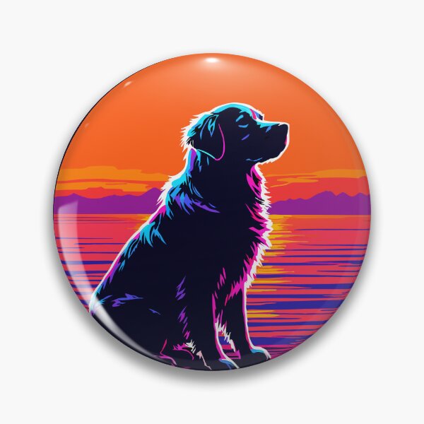 Item preview, Retro Sunset Golden Retriever designed and sold by FiesterArt.