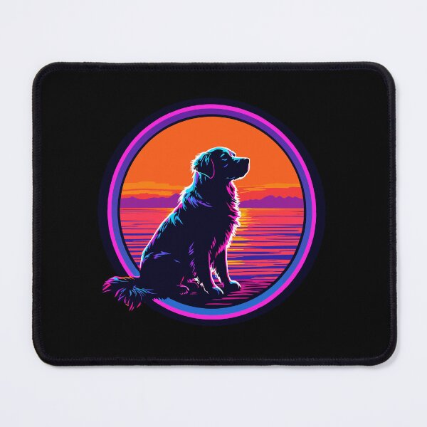 Item preview, Retro Sunset Golden Retriever designed and sold by FiesterArt.