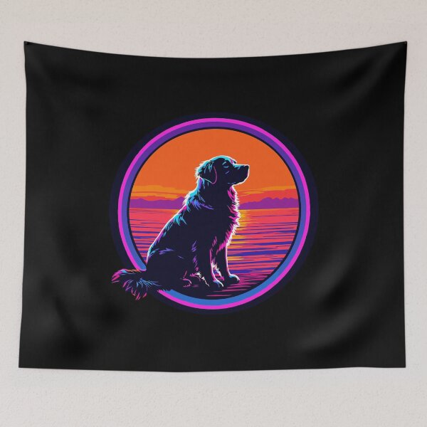 Item preview, Retro Sunset Golden Retriever designed and sold by FiesterArt.