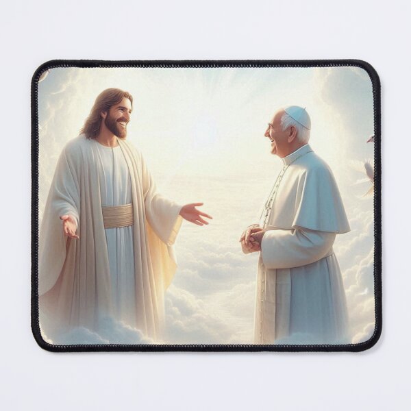 Item preview, Jesus Welcoming Pope Francis into Heaven designed and sold by sevenmountains.