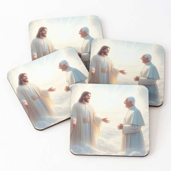 Item preview, Jesus Welcoming Pope Francis into Heaven designed and sold by sevenmountains.