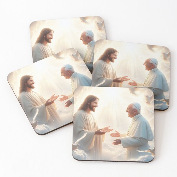 Item preview, Jesus Welcoming Pope Francis into Heaven designed and sold by sevenmountains.