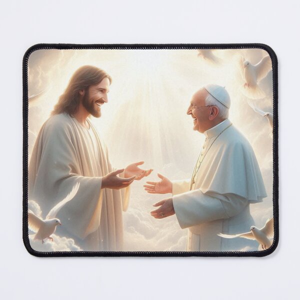 Item preview, Jesus Welcoming Pope Francis into Heaven designed and sold by sevenmountains.