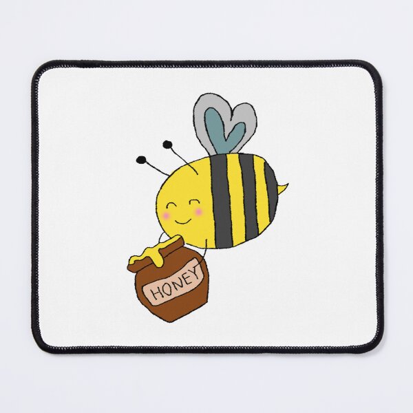 Item preview, Cute Cartoon Bees With Honey Jars on white background designed and sold by sigoisette.