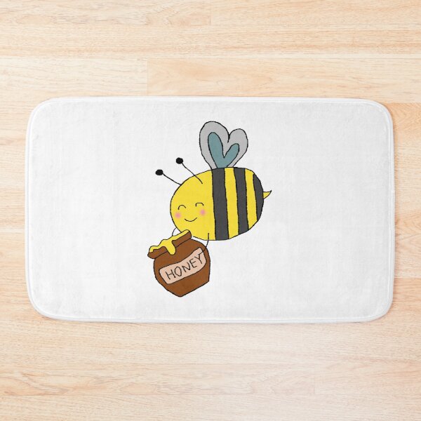 Item preview, Cute Cartoon Bees With Honey Jars on white background designed and sold by sigoisette.
