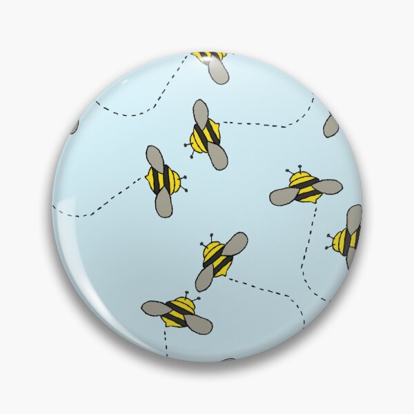 Item preview, Seamless Pattern of Flying Bees with Dotted Trails on Light Blue Background designed and sold by sigoisette.