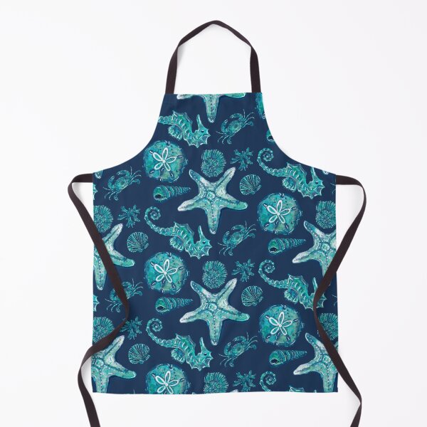 Item preview, Conchas y criaturas marinas en acuarela - Colección original - Azul marino designed and sold by PD-Coastal.