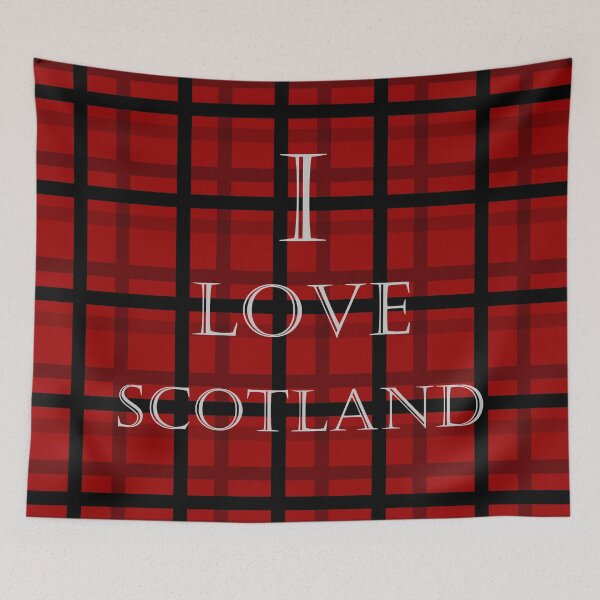 Item preview, Check pattern - tartan pattern - in dark red and black - I love Scotland designed and sold by MarionsArt.