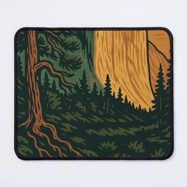 Item preview, Yosemite Color Lino Cut poster designed and sold by ~ Roodpart ~ Owen White.