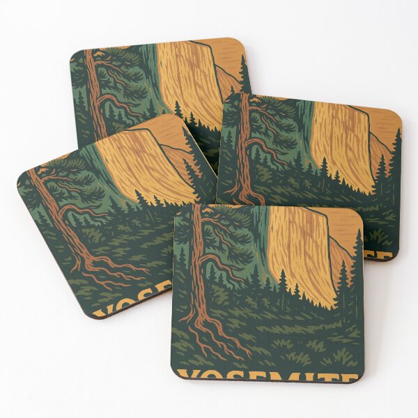 Item preview, Yosemite Color Lino Cut poster designed and sold by ~ Roodpart ~ Owen White.