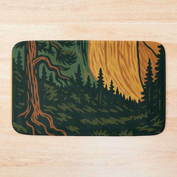 Item preview, Yosemite Color Lino Cut poster designed and sold by ~ Roodpart ~ Owen White.