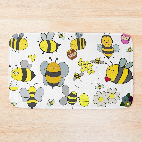 Item preview, collections of Illustrations Cute Cartoon Bees With Honeycombs and Flowers isolated on white designed and sold by sigoisette.