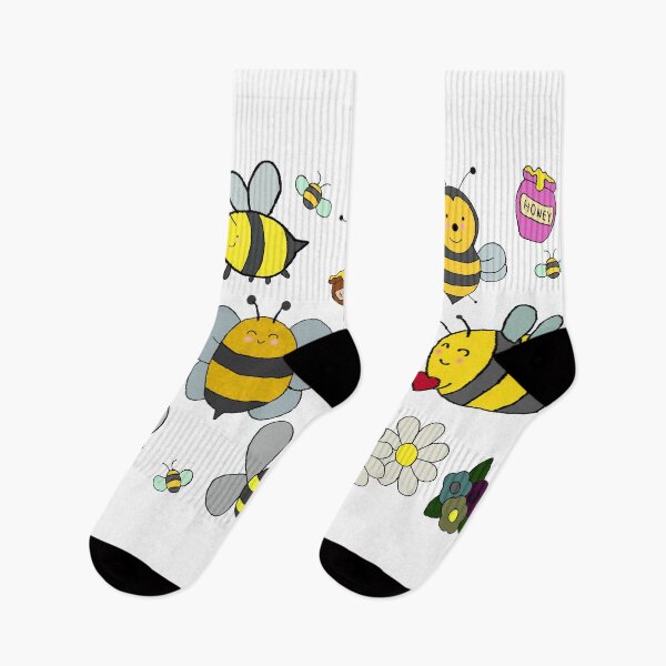 Item preview, collections of Illustrations Cute Cartoon Bees With Honeycombs and Flowers isolated on white designed and sold by sigoisette.