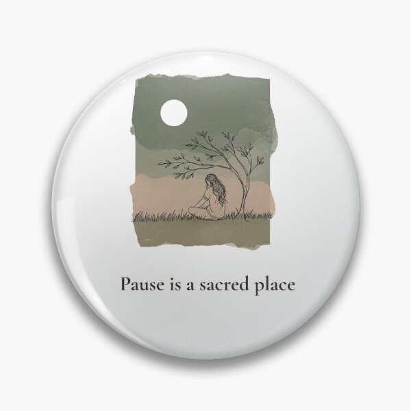 Item preview, Pause Is a Sacred Place – Line Art Nature Illustration | Gentle Stillness Print designed and sold by KindByNature.