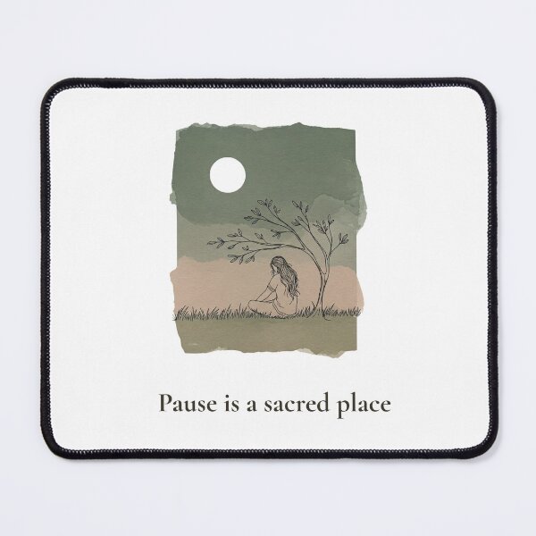 Item preview, Pause Is a Sacred Place – Line Art Nature Illustration | Gentle Stillness Print designed and sold by KindByNature.