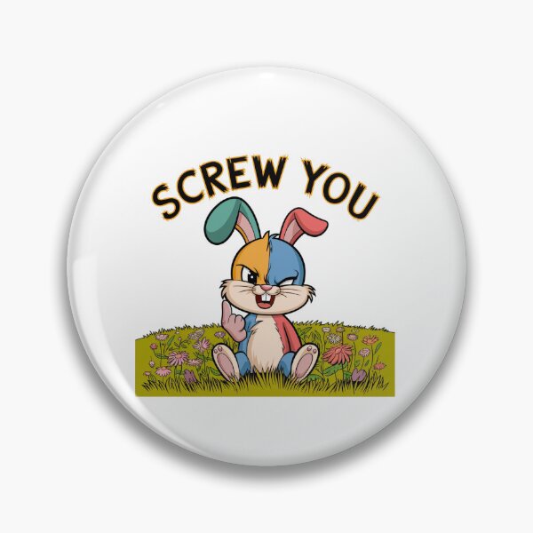 Item preview, Screw You, angry rabbit, attitude, funnyfits70, Humor, Funny, retro, vintages, funny quotes, animal humor, designed and sold by FunnyFits70.