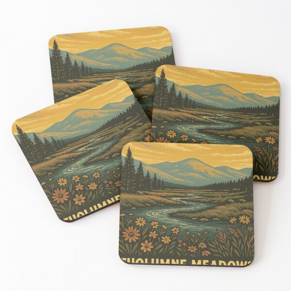 Item preview, Tuolumne Meadows Colored Linocut Print designed and sold by ~ Roodpart ~ Owen White.