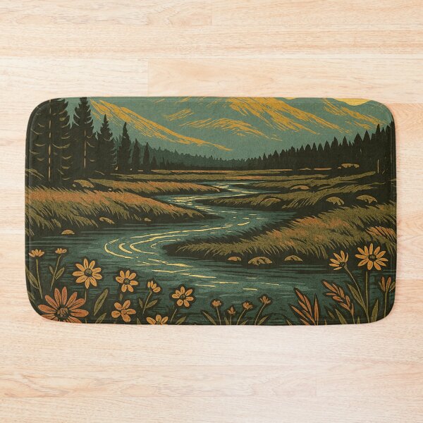Item preview, Tuolumne Meadows Colored Linocut Print designed and sold by ~ Roodpart ~ Owen White.
