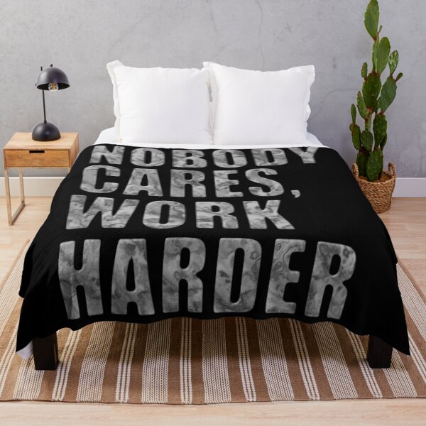 Item preview, Nobody Cares, Work Harder – Marble Typography Motivation designed and sold by pixelated_echoes.