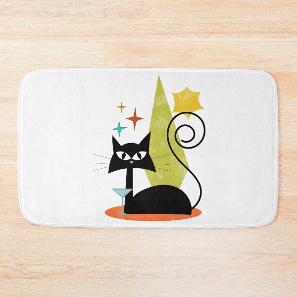 Item preview, Mid Century Cat Sitting & Sipping designed and sold by dreamprint.