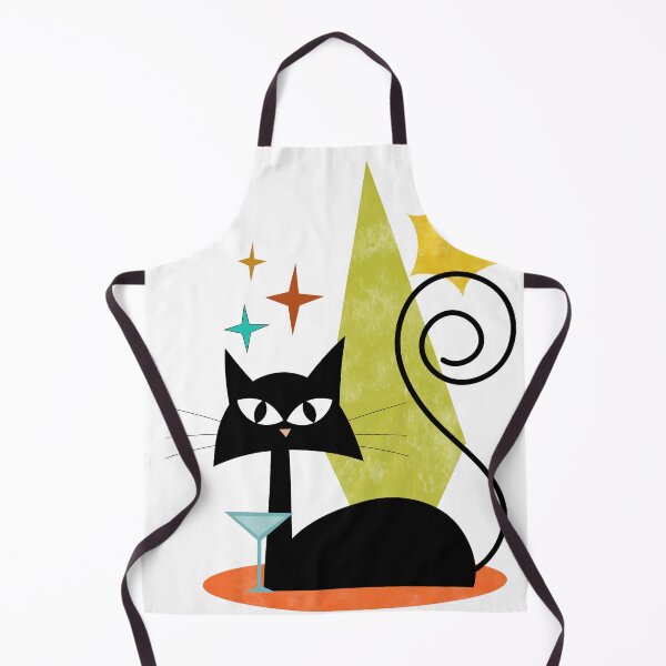 Item preview, Mid Century Cat Sitting & Sipping designed and sold by dreamprint.