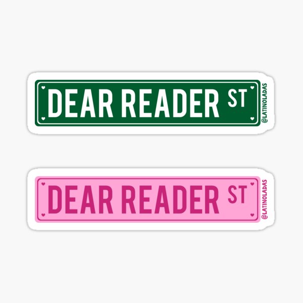 Item preview, Dear Reader Street | Pink Green	Book Lovers	 Aesthetic	Avenue Street Sign	| Trendy Merch for	Romance Readers	| YA Romantasy Books	| Dearest Gentle Reader	| Acotar | Zade Meadows | Book Girlie Pack designed and sold by Latinoladas.