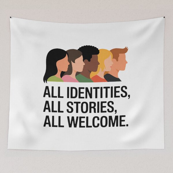 Item preview, All Identities, All Stories, All Welcome – Inclusive Pride Statement Design designed and sold by ThatBBStore.