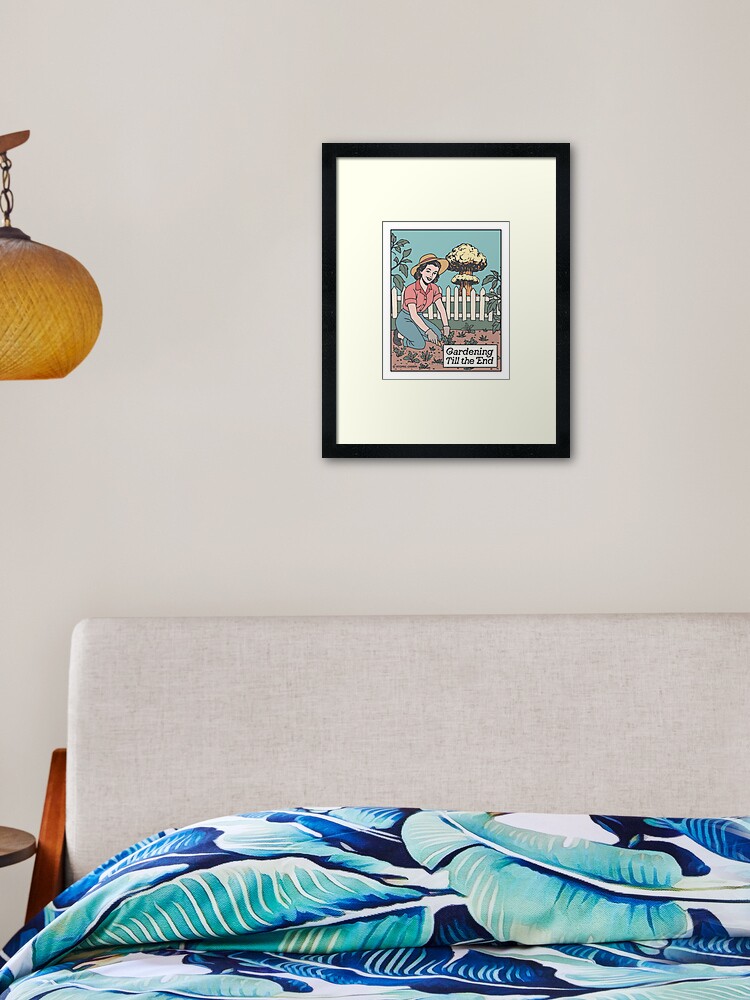 Thumbnail 2 of 7, Framed Art Print, Gardening Till the End - Color designed and sold by Atomic-Charm.