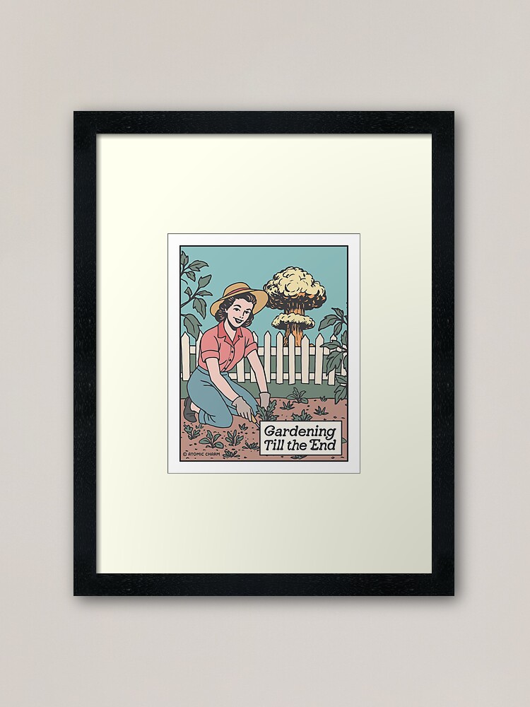 Thumbnail 1 of 7, Framed Art Print, Gardening Till the End - Color designed and sold by Atomic-Charm.