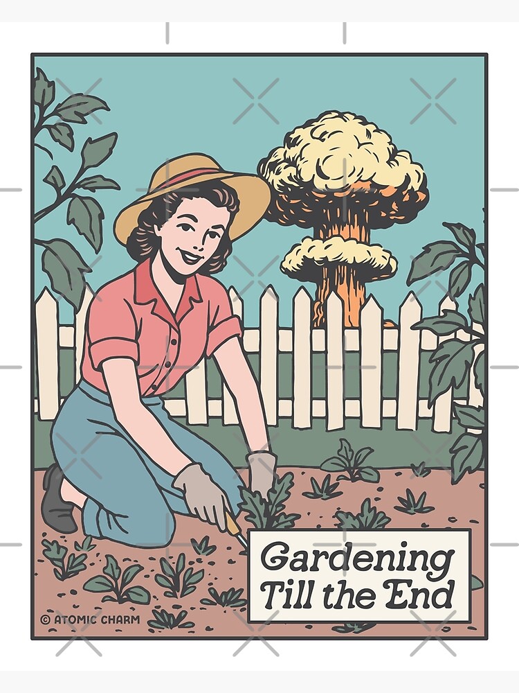 Thumbnail 7 of 7, Framed Art Print, Gardening Till the End - Color designed and sold by Atomic-Charm.