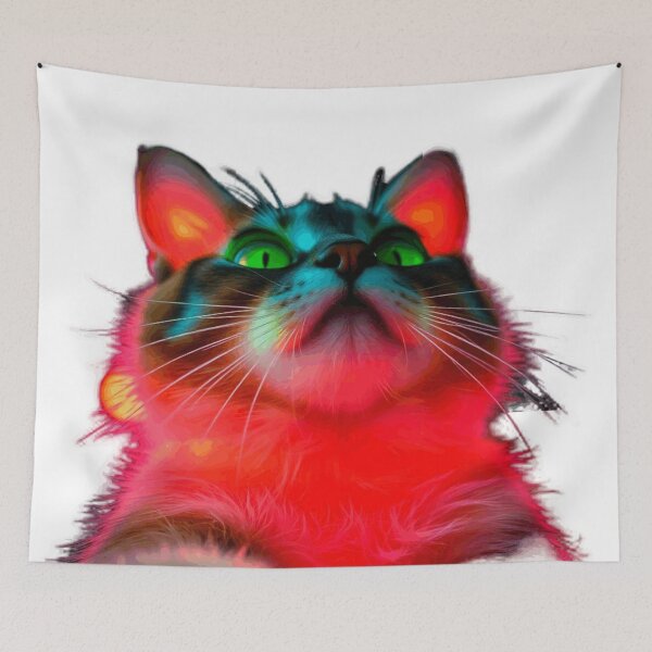 Item preview, Neon Cyber Cat – Glowing Kitty Under the Night Sky designed and sold by apoknight.