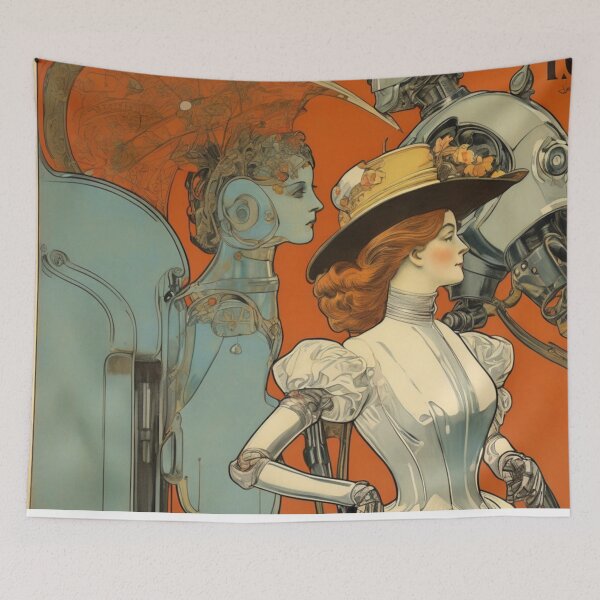 Item preview, Robot Love Art Illustrations from the 1800s | #40 designed and sold by NickWhittleArt.