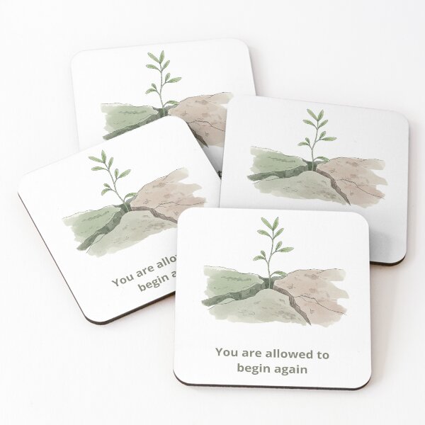 Item preview, You Are Allowed to Begin Again – Botanical Resilience Art | Gentle Growth Print designed and sold by KindByNature.