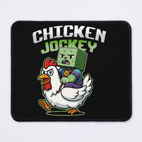 Item preview, Pixel Chicken Jockey – Funny Zombie Rider in Blocky World Style designed and sold by Rebel Animal.