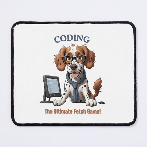 Item preview, Funny Brittany Spaniel Dog Computer Programmer Cartoon Design – Cute Pet and Owner Artwork – Computer Programmer Gift – Humorous Pet Parent Gifts designed and sold by KoraTalks.