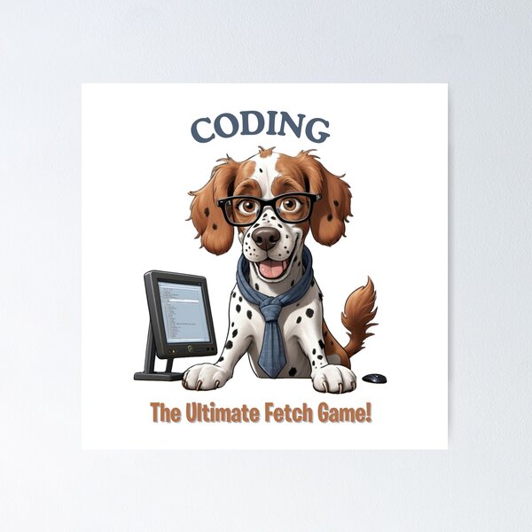 Item preview, Funny Brittany Spaniel Dog Computer Programmer Cartoon Design – Cute Pet and Owner Artwork – Computer Programmer Gift – Humorous Pet Parent Gifts designed and sold by KoraTalks.