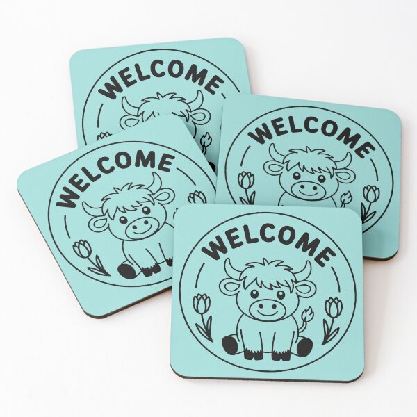 Item preview, Highland Cow Welcome Floral Circle designed and sold by theartfulaspie.