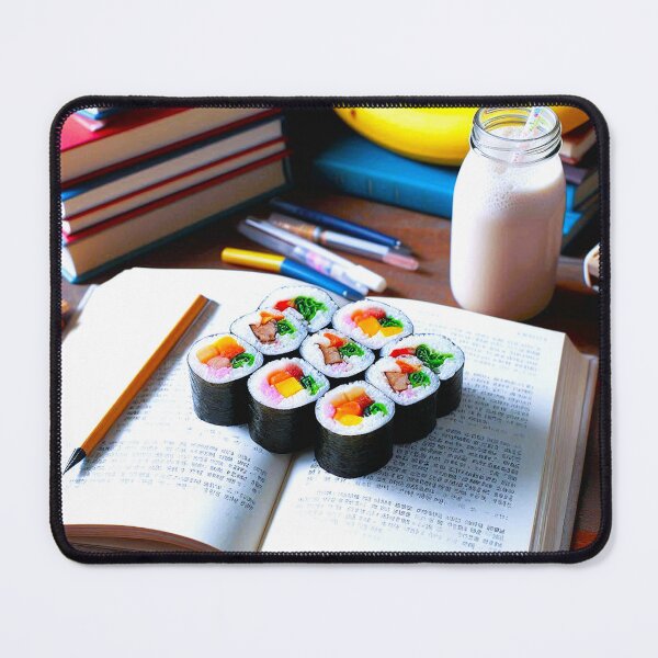 Item preview, Gimbap and Banana Milk: A Student's Snack Amidst Study Chaos designed and sold by Fantabulous.