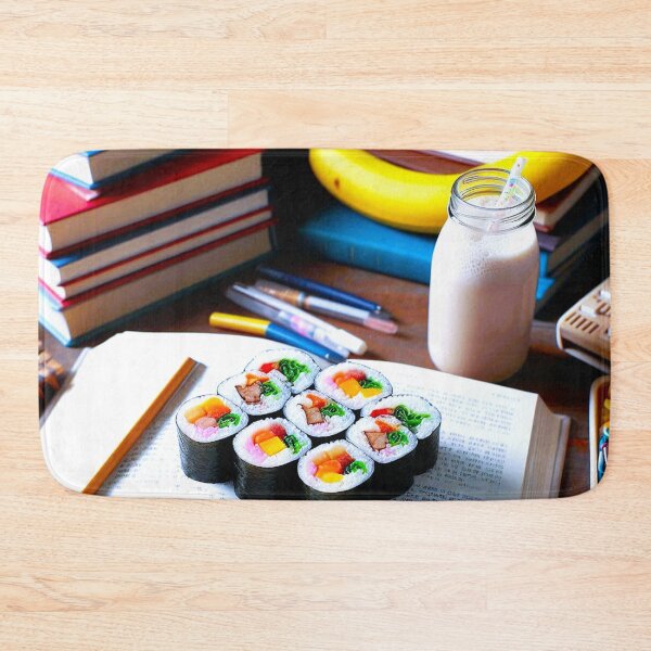 Item preview, Gimbap and Banana Milk: A Student's Snack Amidst Study Chaos designed and sold by Fantabulous.