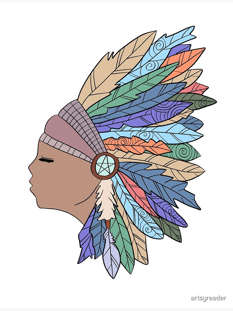 Native american chief sketches. Vector heads of indian man, apache tribe  warrior and cherokee archer with feather headdresses and tribal face paint,  history of America and ethnic culture theme Stock Vector |