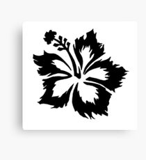 Black & White Hawaiian Hibiscus Flower Canvas Print