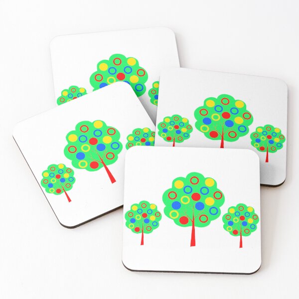 Item preview, Three stylized colored trees with fruits designed and sold by ZorianArt.