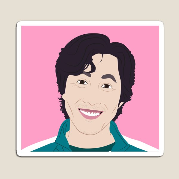 Aperçu de l'œuvre Seong Gi Hun Squid Game 2 Smile Pink Netflix créée et vendue par KamiTrendz.