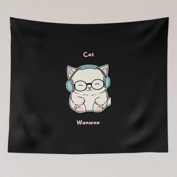 Item preview, SEVENTEEN WONWOO CUTE CAT ART designed and sold by cutiecatto17.