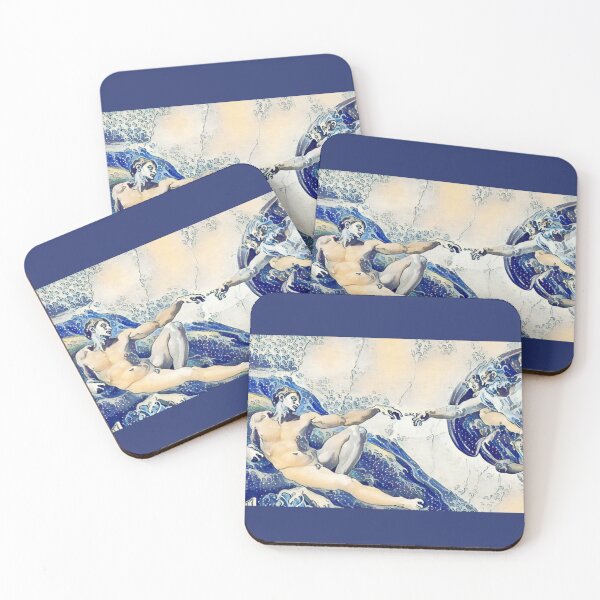 Item preview, The Wave and Creation of Adam by Michelangelo Mashup designed and sold by CristalleLisa.
