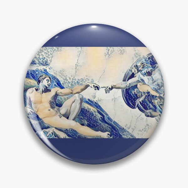 Item preview, The Wave and Creation of Adam by Michelangelo Mashup designed and sold by CristalleLisa.